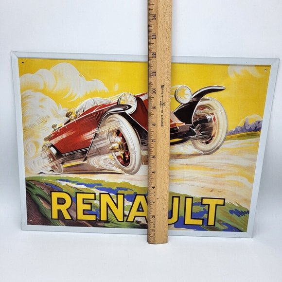Renault Race Car Metal Sign Garage Man Cave Decor Reproduction - Picture 3 of 4